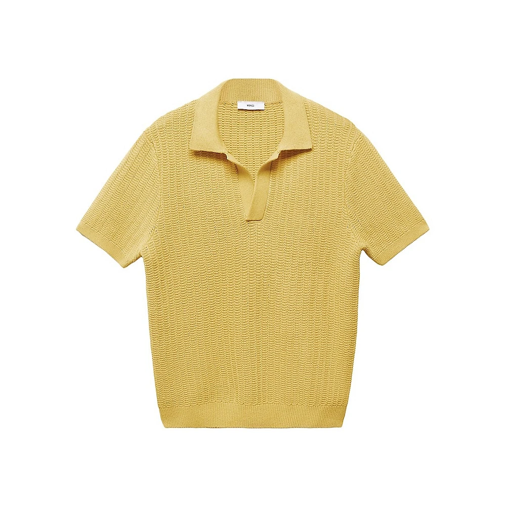 Nomad Braided-Knit Polo Shirt