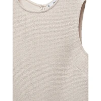 Corn Sleeveless Textured Shift Mini Dress