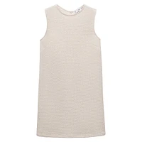 Corn Sleeveless Textured Shift Mini Dress