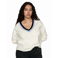 Liga Tipped Scoop V-Neck Sweater