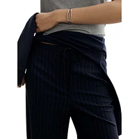 Fiocco Pinstriped Drawstring Wide-Leg Trousers