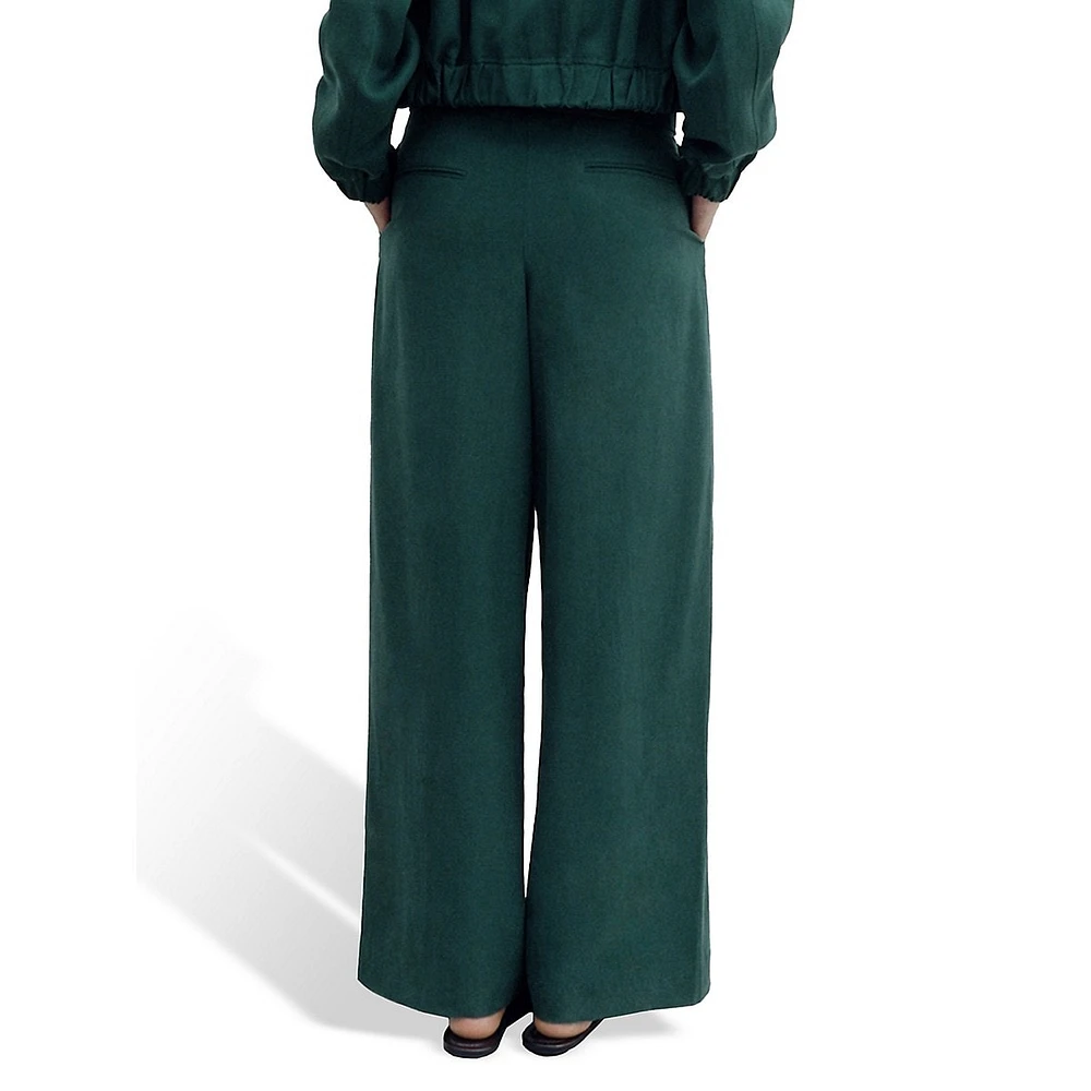 Robbie Belted & Pleated Dress Pants