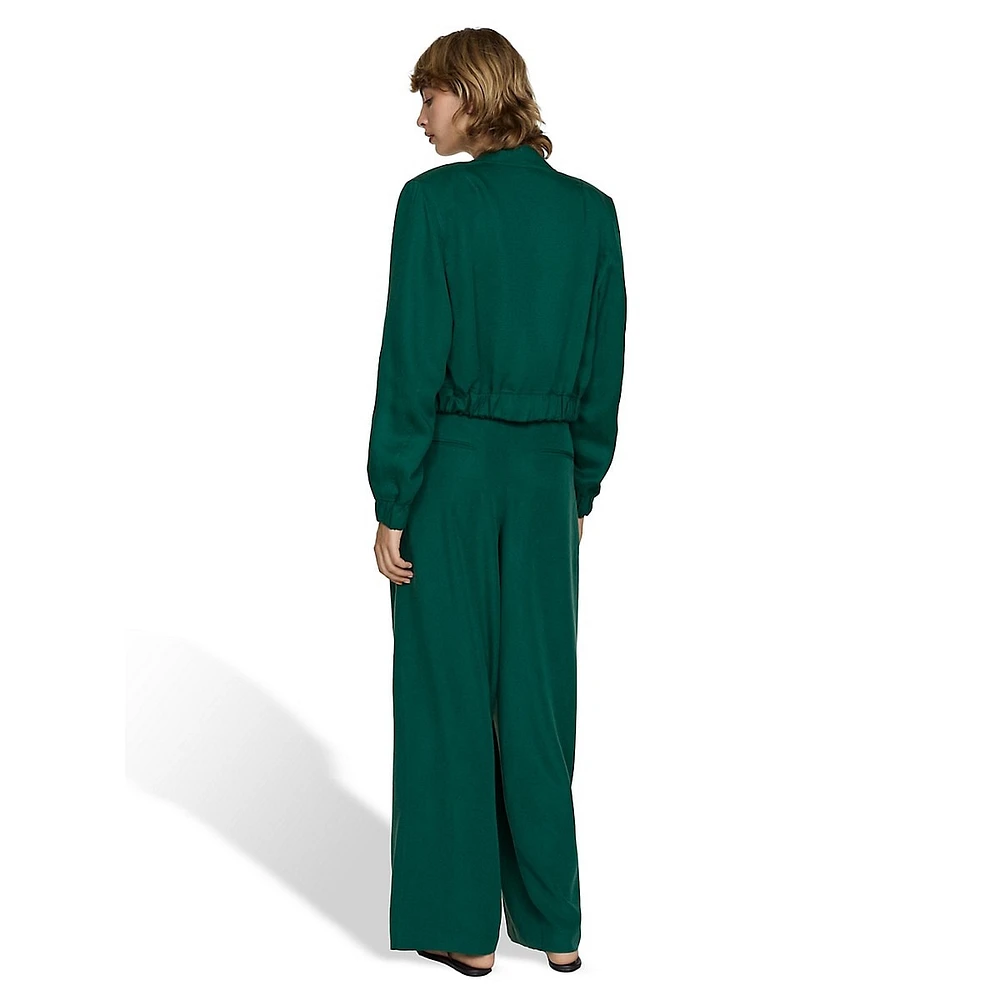 Robbie Belted & Pleated Dress Pants