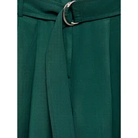 Robbie Belted & Pleated Dress Pants