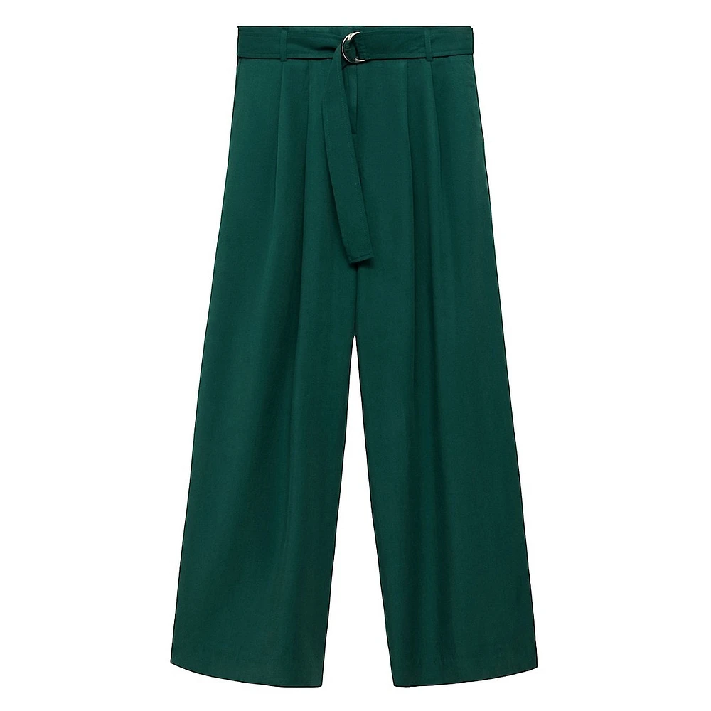 Robbie Belted & Pleated Dress Pants