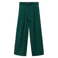 Robbie Belted & Pleated Dress Pants