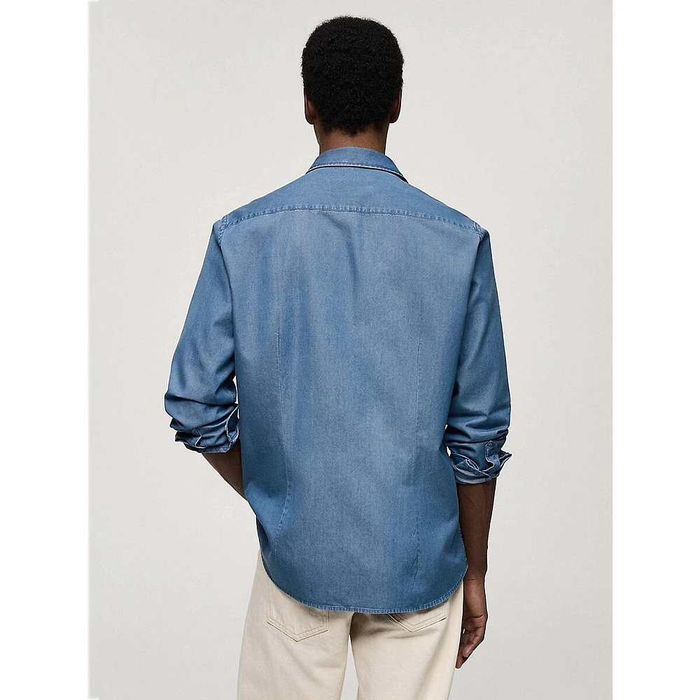 Slim-Fit Cotton Chambray Shirt