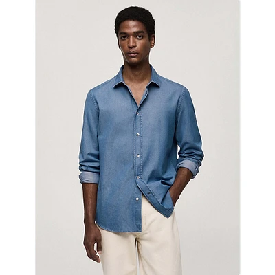 Slim-Fit Cotton Chambray Shirt