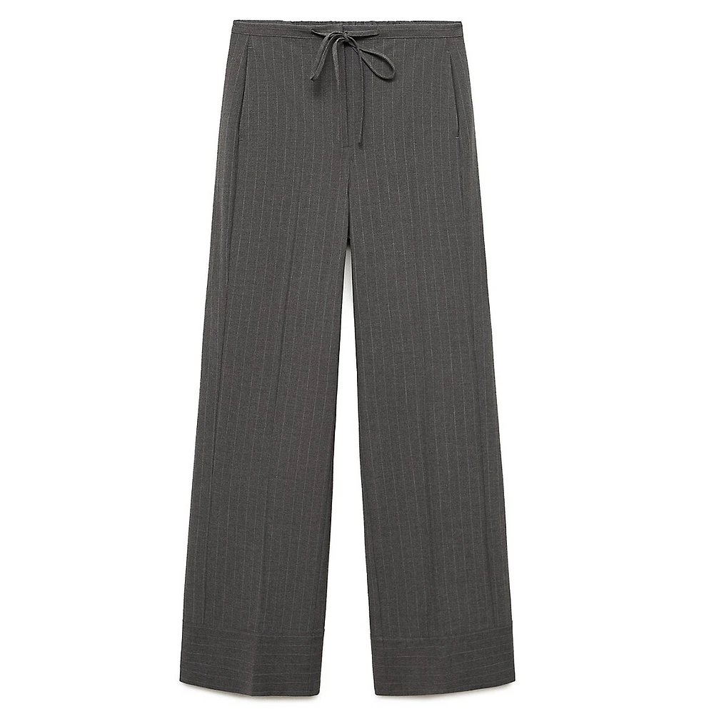 Fiocco Pinstriped Drawstring Wide-Leg Trousers