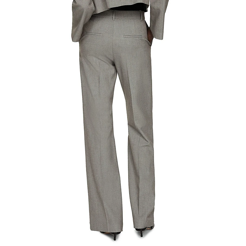 Madison Creased Wide-Leg Dress Pants