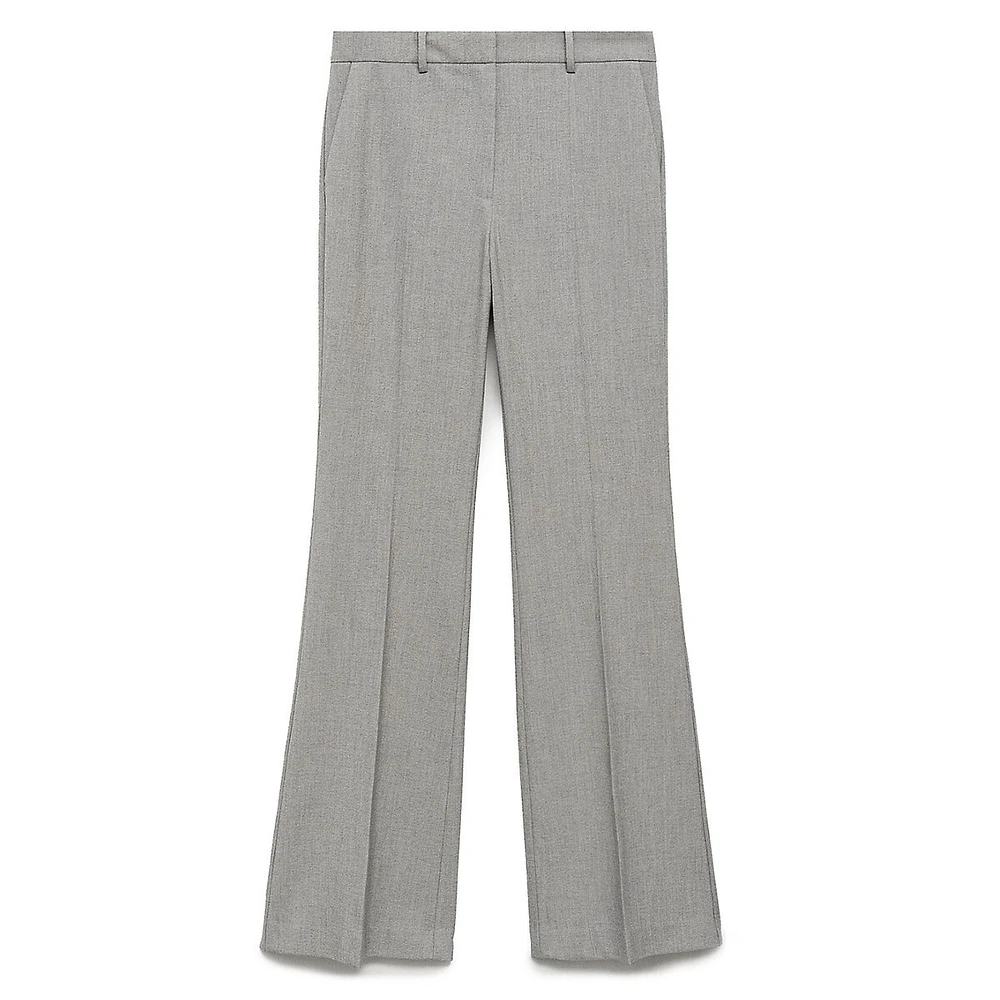 Madison Creased Wide-Leg Dress Pants