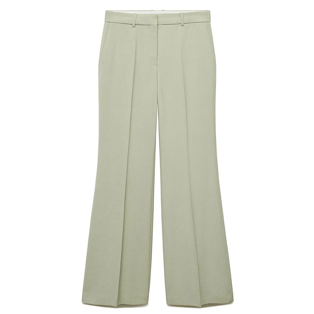 Erba Creased Wide-Leg Dress Pants