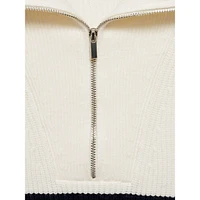 Rizoni Half-Zip Collar Breton Stripe Sweater