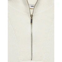 Quarter-Zip Turtleneck Cabled Vest