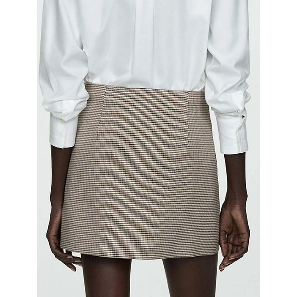 Charlott Mini-Houndstooth Mini Skirt