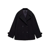 Goya Wool-Blend Double-Breasted Mid Coat