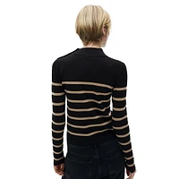 Luccapk Mockneck Shoulder-Button Sweater