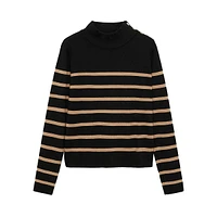 Luccapk Mockneck Shoulder-Button Sweater