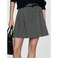 Grunge Pleated Pinstripe Mini Skirt