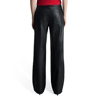 Mid-Rise Faux Leather Five-Pocket Pants