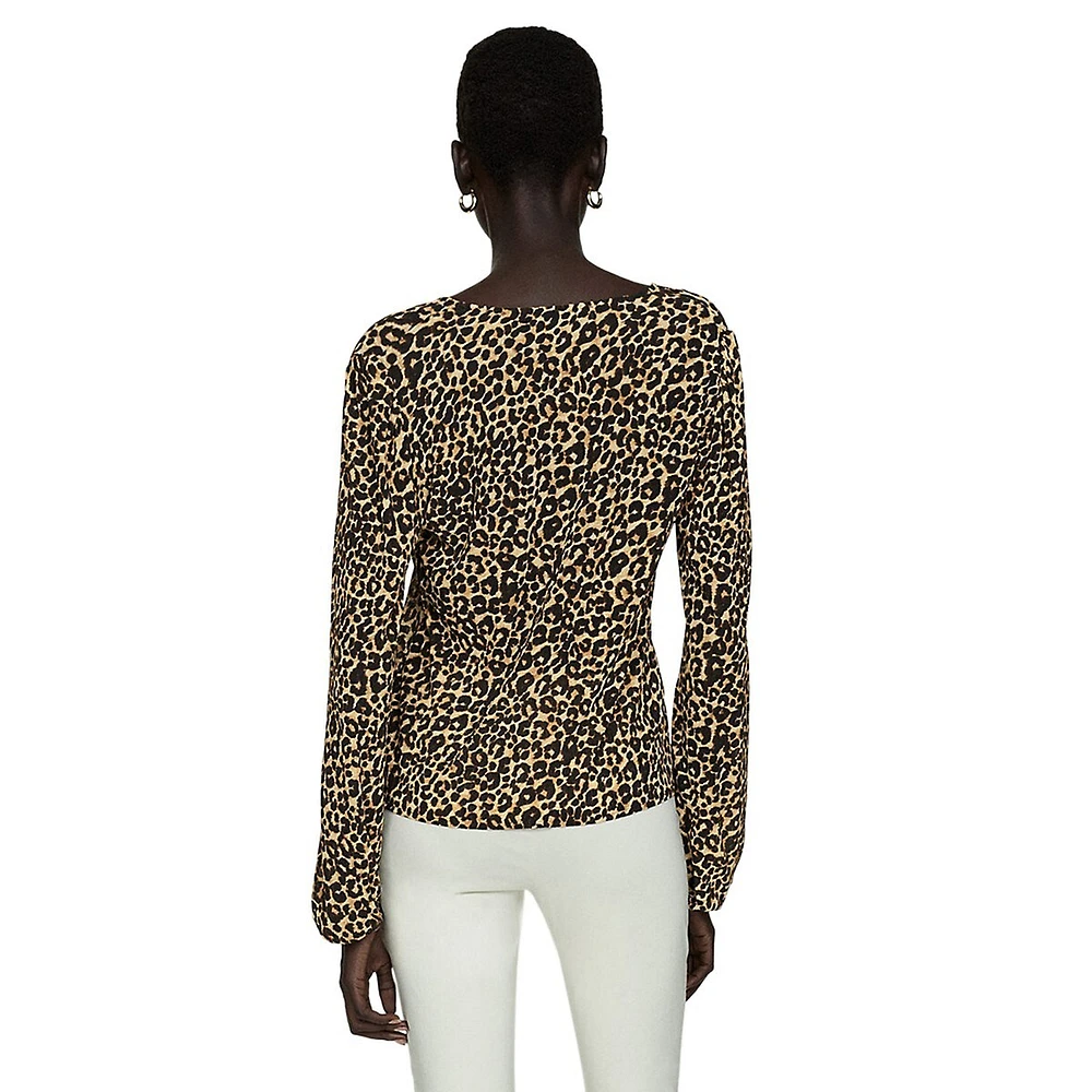 Lin Animal-Print Blouse