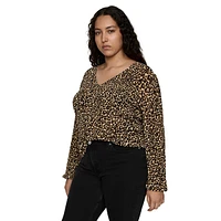 Lin Animal-Print Blouse