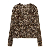 Lin Animal-Print Blouse