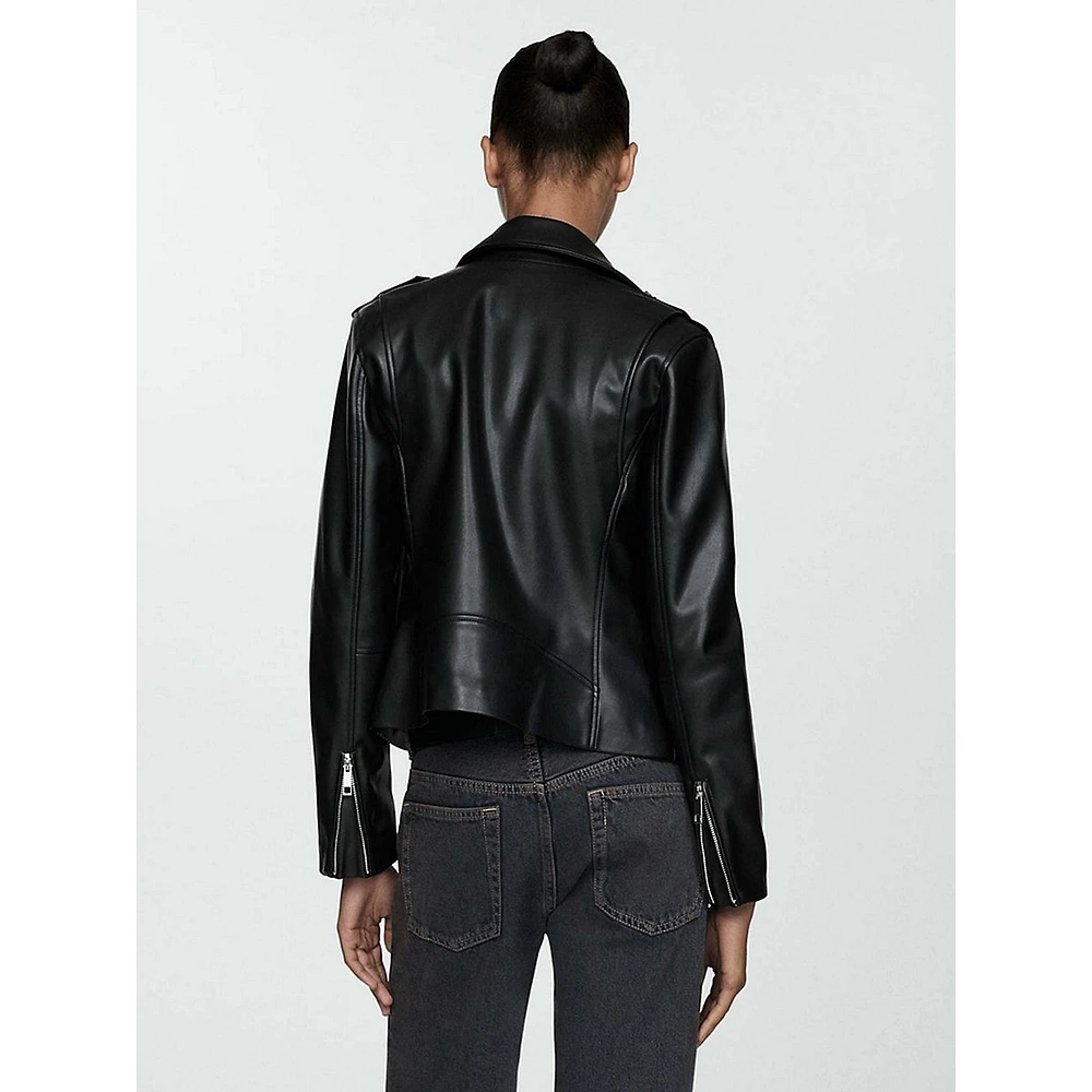 Liz Faux Leather Moto Jacket