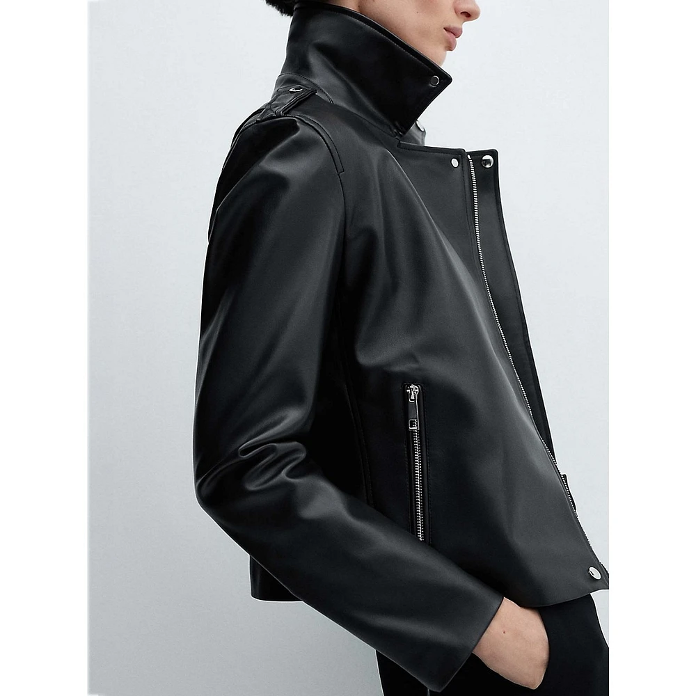 Liz Faux Leather Moto Jacket