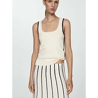 Como Scoopneck Side-Stripe Tank Top