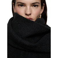 Silvia Collarless Coat With Detachable Scarf