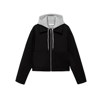 Noa Short Collared Jacket With Hooded Insert