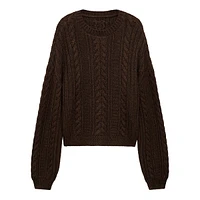 Tibi Mixed-Knit Drop-Shoulder Sweater