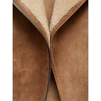 Adri Faux Shearling-Lined Sheepskin Biker Jacket