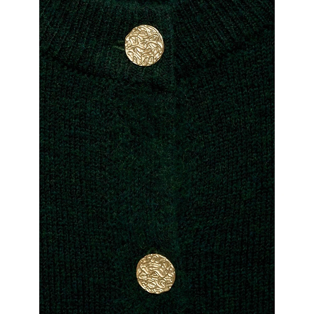 Eliote Jewelled-Button Roundneck Cardigan