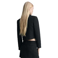 Salome Cropped Tweed Collared Jacket