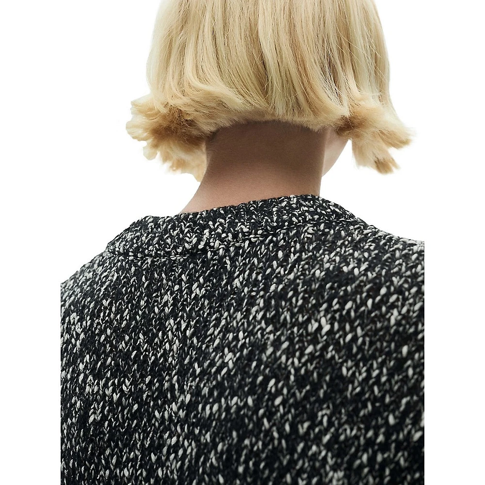 Clorets Cotton-Blend Mottled-Knit Sweater