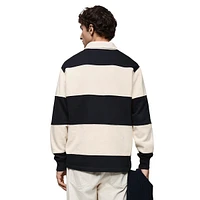 Cortes Striped Long-Sleeve Polo Shirt