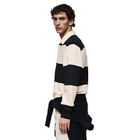 Cortes Striped Long-Sleeve Polo Shirt