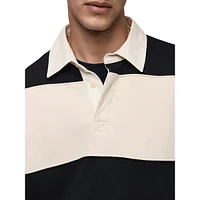 Cortes Striped Long-Sleeve Polo Shirt