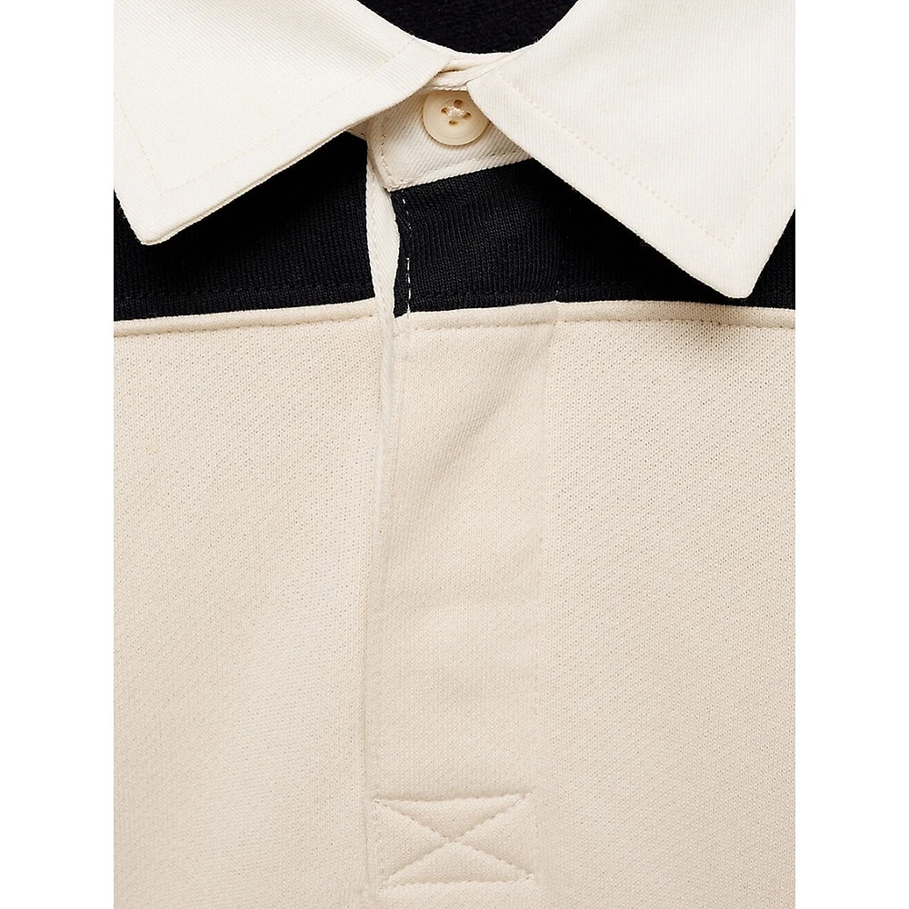 Cortes Striped Long-Sleeve Polo Shirt