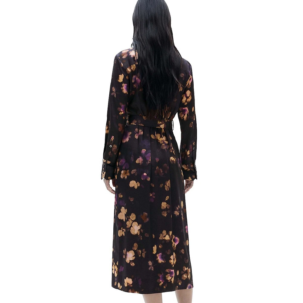 Bosco Printed Satin Shirt Dress