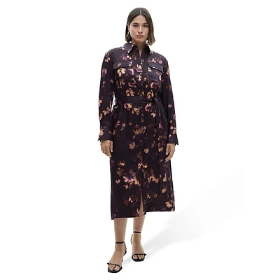 Bosco Printed Satin Shirt Dress