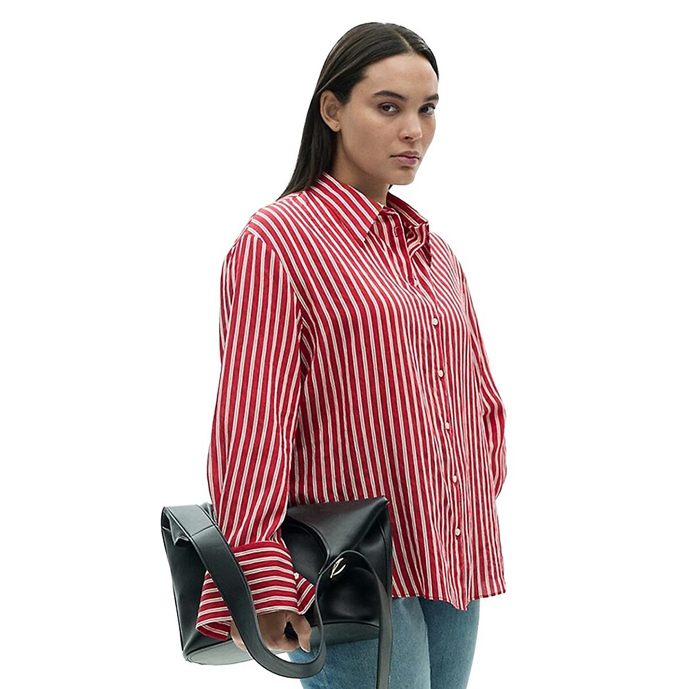 Nina Striped Button-Up Shirt