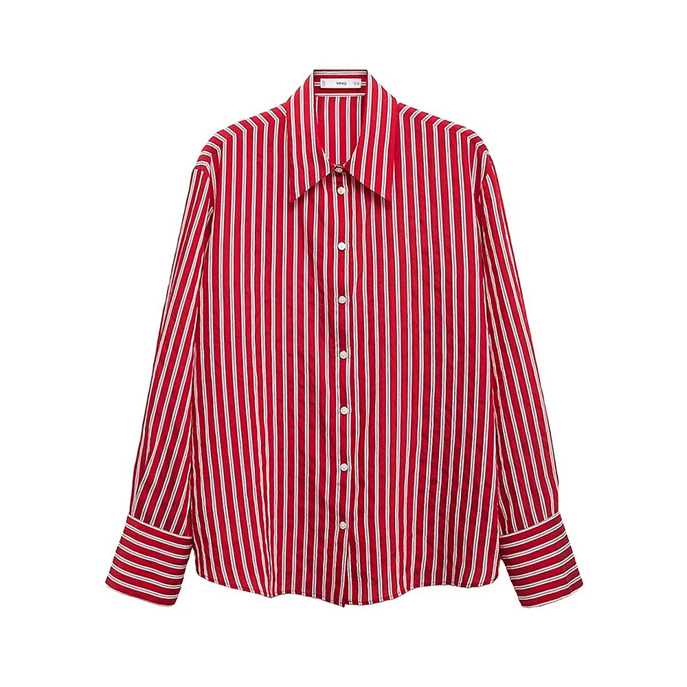 Nina Striped Button-Up Shirt