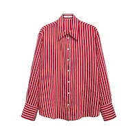 Nina Striped Button-Up Shirt
