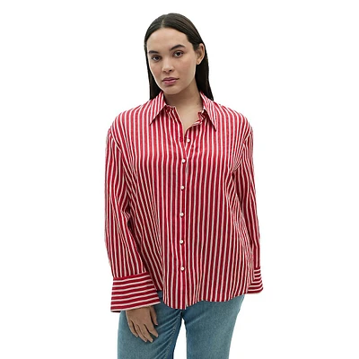 Nina Striped Button-Up Shirt