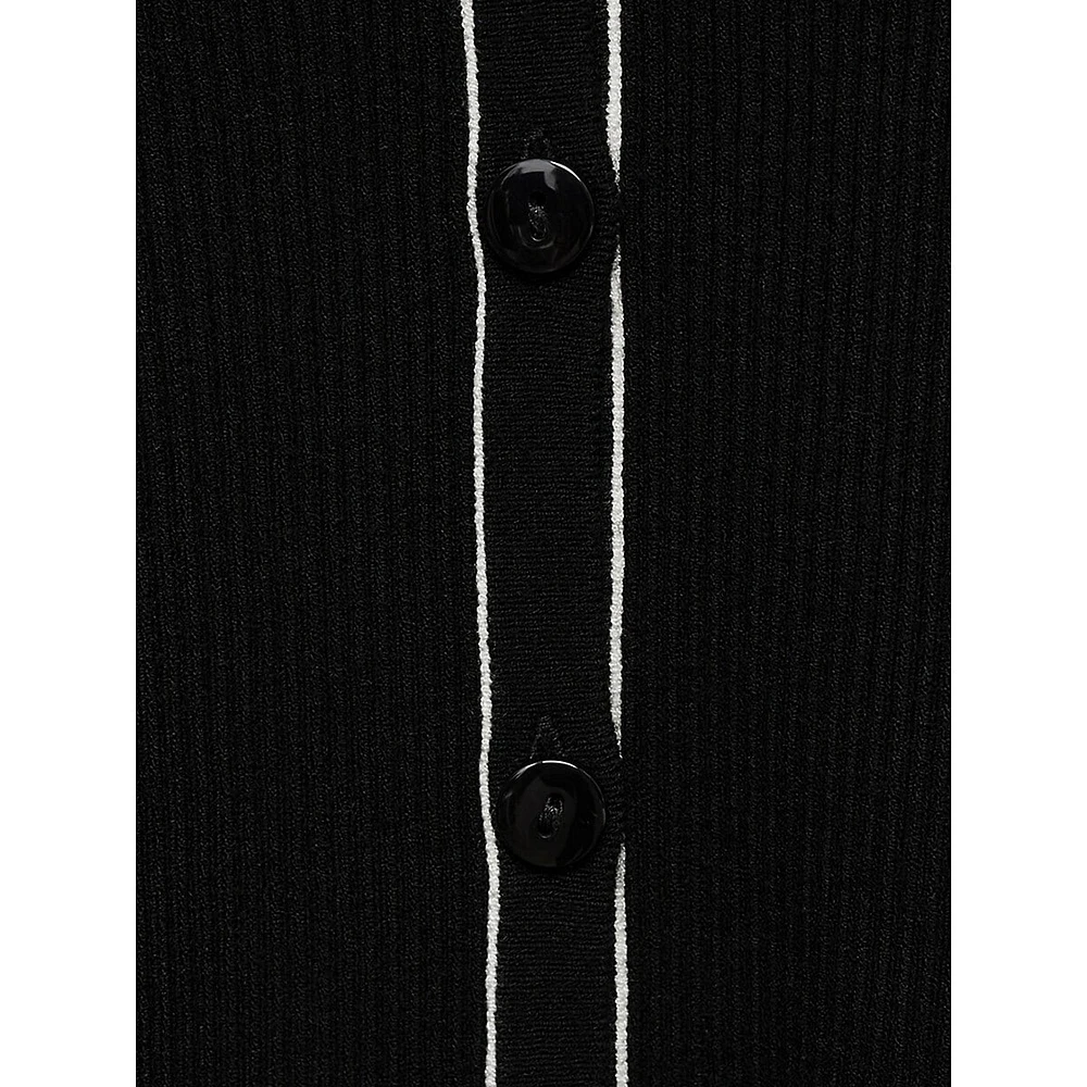 Ribbed V-Neck Cardigan