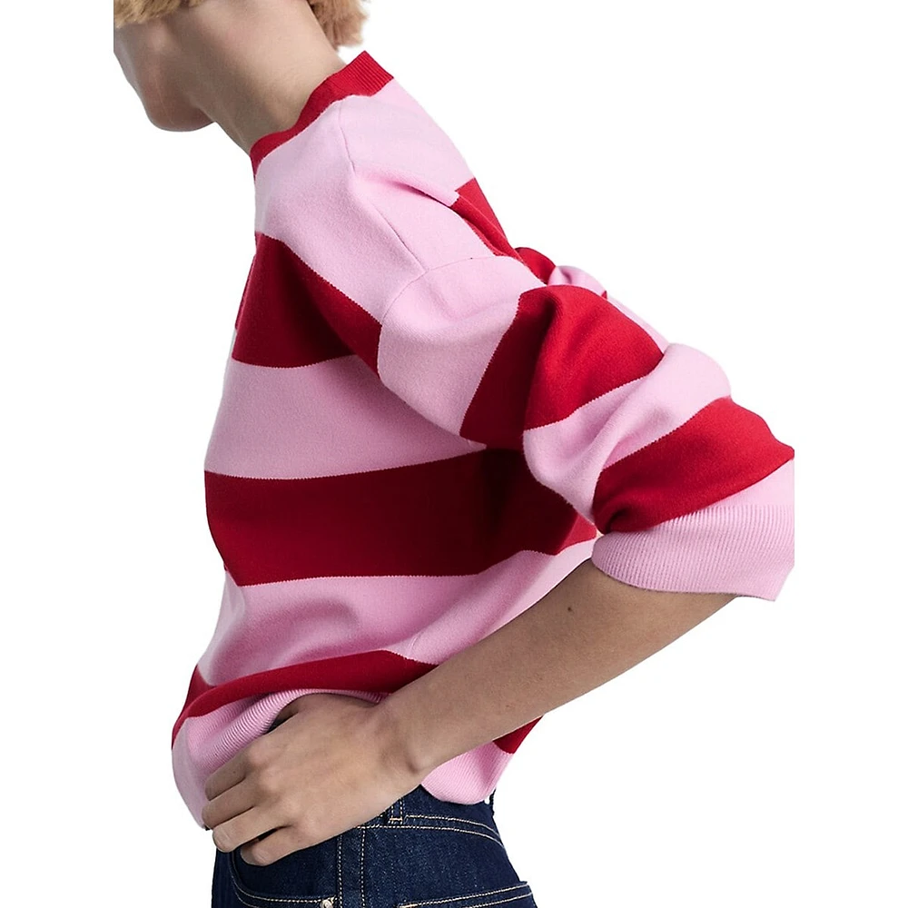 Block-Stripe Boxy Sweater