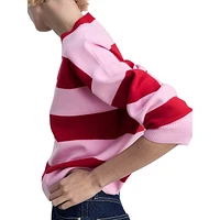 Block-Stripe Boxy Sweater
